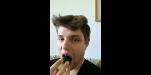 I put cucumber in my ass then eat it