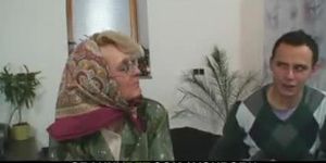 Old granny pleases an young stranger