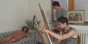 Granny pleases two horny painters