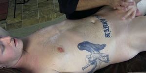 Tattooed amateur getting some gay head