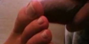 Guy has an intimate moment with GFs foot