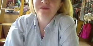 Blonde milf with big tits masturbates - video 2