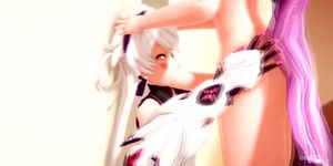 MMD (Futaisha) very horny futa fucks everything and every one in her house