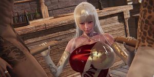 honey select 2 Beautiful white-haired girl provides special service in pub