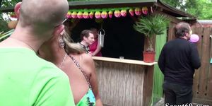 GERMAN MILF FUCK WITH YOUNG GUY ON PARTY IN FRONT OF OTHER