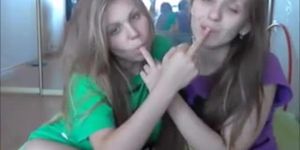Cute and beautiful lesbian teens shows Off