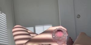 Masturbating in the sunlight while watching porn. Moaning while playing with my dick :)