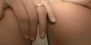 Super hot blonde girl creampied by asian guy