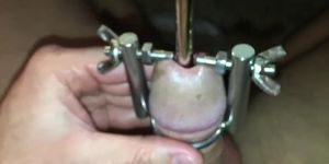 Urethral stretching with super device! My urethra is filled with sperm.