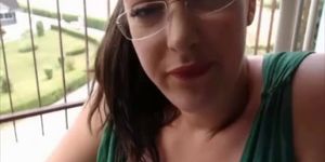 Hottie stripping outside from her green dress - video 1