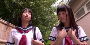 ERITO - Petite Japanese schoolgirls love threeway
