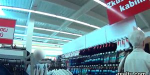 Stellar czech nympho gets tempted in the supermarket and drilled in pov