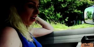 Blondie babe Grace Harper fucked in the strangers car