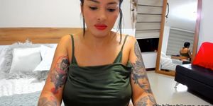 Huge tits solo brunette live webcam show