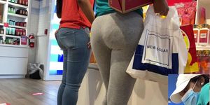 Grey Leggins Nd Thick Thighs  Candid 4k