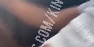 Asian chick sucking black cock while bf callin