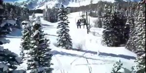public ski lift blowjob