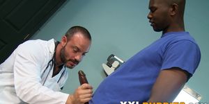 Gay doctor drilled with big black schlong