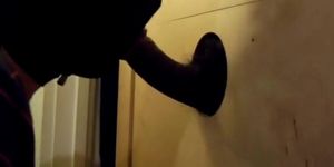 BBC getting sucked at homemade glory hole with CIM