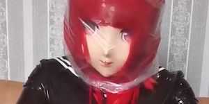 [fx-tube com] Red hair kigurumi two layers hood breathplay