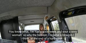 Pretty blonde woman suggests BJ to pay for taxi fare