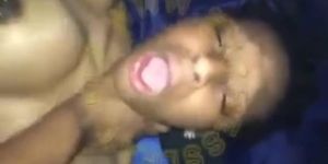 Ebony babe morns too loud when cumming rough