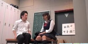 Japanese teen is fucked after class