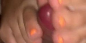 First time footjob college teen