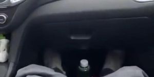 Jerking off straight guy in car