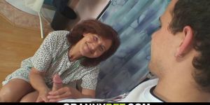 GRANNYBET - 70 years old woman enjoys sucking and riding his cock