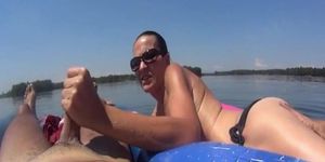 French Milf Sucking Cock In Middle Of Lake