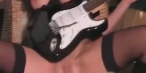 Hot Girl Masturbating With Guitar Then Fucking