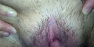 Rubs her clit with his Cock