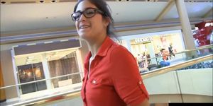 Natalie Monroe Flashing Cute Boobs And Pussy In Public Shopping Mall