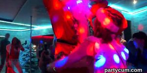 Sexy nymphos get totally crazy and stripped at hardcore party