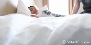 Asian teen gets fucked by white pov