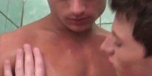 CUMTOMYASS - Two twinks having sex under the shower
