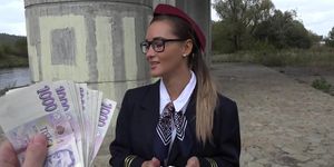 Air hostess with cab driver for money