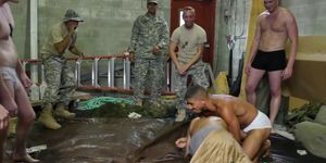 Army soldiers interacial group fuck session