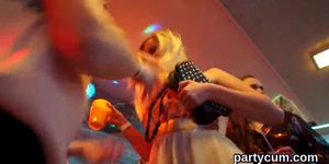 Wacky chicks get totally fierce and undressed at hardcore party