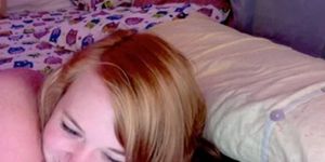 BBW blonde teen puts a dildo in her pussy - video 2