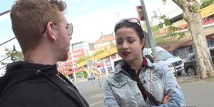 Alluring euro babe pounded in public