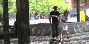 Public slave walked with dick on a stick (Zenda Sexy)