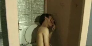 SINFUL GAY - Toilet Cubicle Glory Hole Cock Sucking
