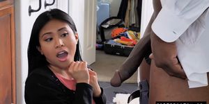 Asian teen enjoys threesome with black stepdad and milf (Ember Snow, Summer Hart)