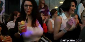 Kinky cuties get completely mad and stripped at hardcore party