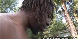 BLACKOUT PICTURES - Leilani Lovitt - Sultry Ebony Outdoor Sex With A Gigantic Black Penis