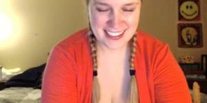 Blonde BBW reveals her tits and puts in doggy style for a while - video 2