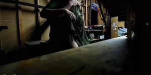 PAWG fucked in a woodshop