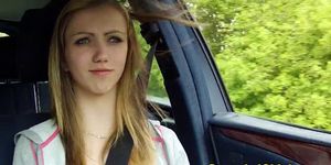 STRANDED CHICKS - Teenage euro publicly doggy styled in car